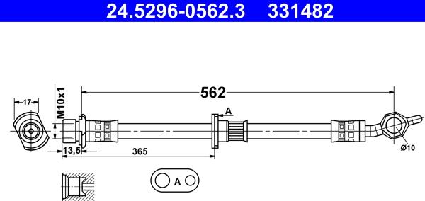 ATE 24.5296-0562.3 - Тормозной шланг unicars.by