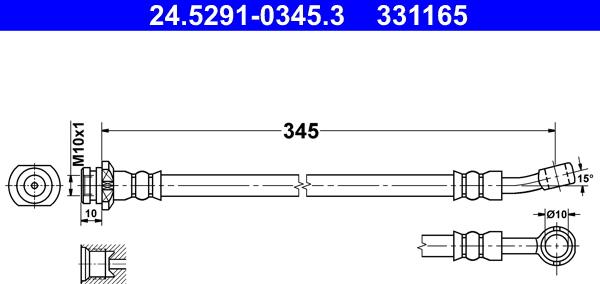 ATE 24.5291-0345.3 - Тормозной шланг unicars.by