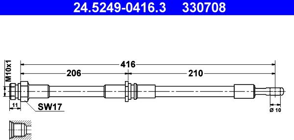 ATE 24.5249-0416.3 - Тормозной шланг unicars.by