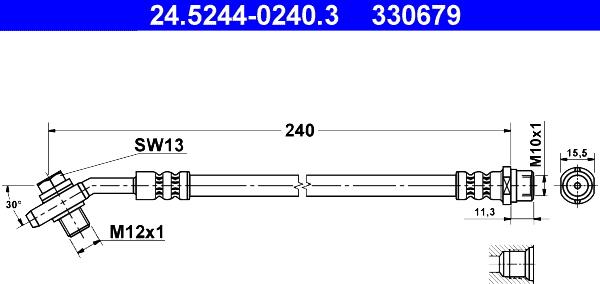 ATE 24.5244-0240.3 - Тормозной шланг unicars.by