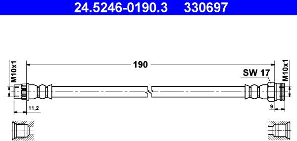 ATE 24.5246-0190.3 - Тормозной шланг unicars.by