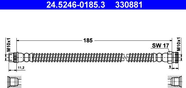 ATE 24.5246-0185.3 - Тормозной шланг unicars.by