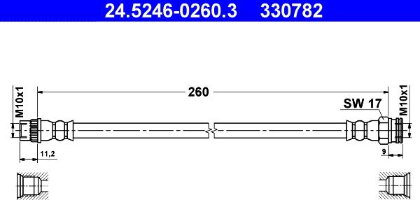 ATE 24.5246-0260.3 - Тормозной шланг unicars.by