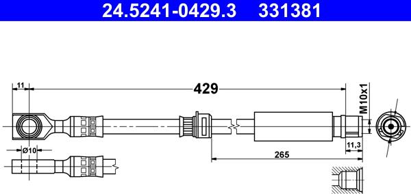 ATE 24.5241-0429.3 - Тормозной шланг unicars.by