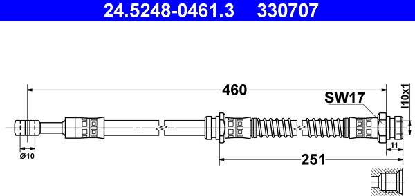 ATE 24.5248-0461.3 - Тормозной шланг unicars.by