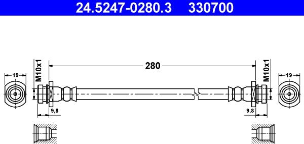 ATE 24.5247-0280.3 - Тормозной шланг unicars.by