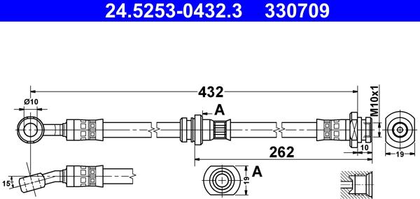 ATE 24.5253-0432.3 - Тормозной шланг unicars.by