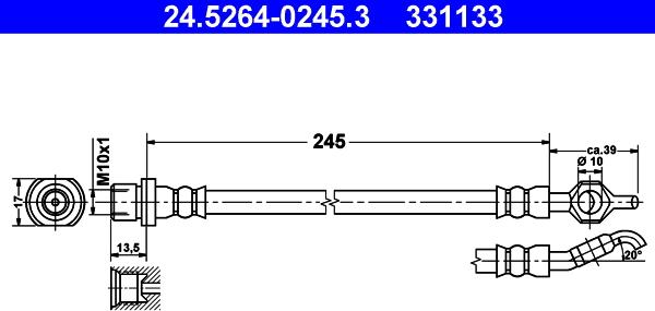 ATE 24.5264-0245.3 - Тормозной шланг unicars.by