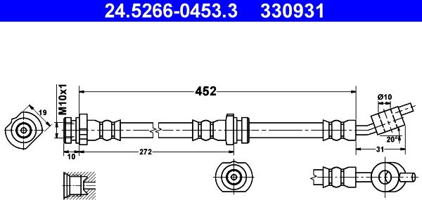 ATE 24.5266-0453.3 - Тормозной шланг unicars.by