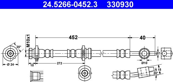 ATE 24.5266-0452.3 - Тормозной шланг unicars.by