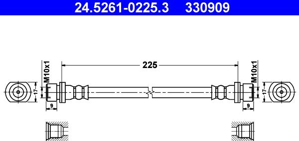 ATE 24.5261-0225.3 - Тормозной шланг unicars.by