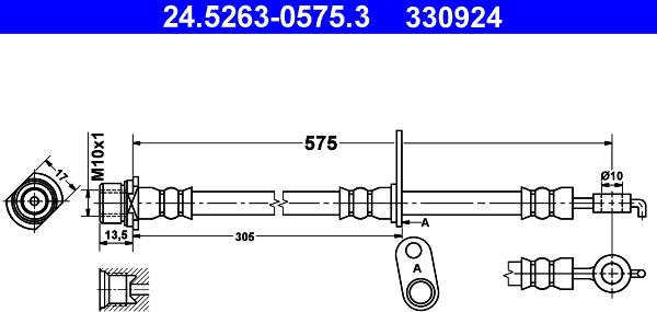 ATE 24.5263-0575.3 - Тормозной шланг unicars.by