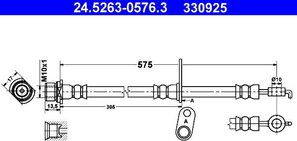 ATE 24.5263-0576.3 - Тормозной шланг unicars.by