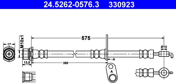 ATE 24.5262-0576.3 - Тормозной шланг unicars.by