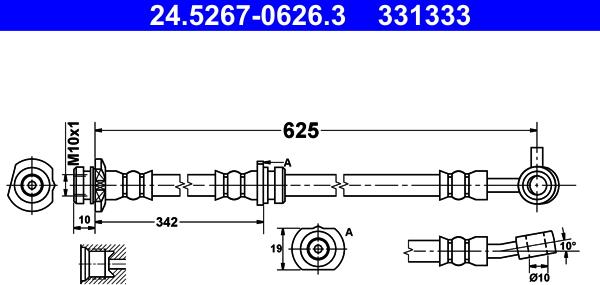 ATE 24.5267-0626.3 - Тормозной шланг unicars.by