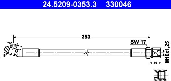 ATE 24.5209-0353.3 - Тормозной шланг unicars.by