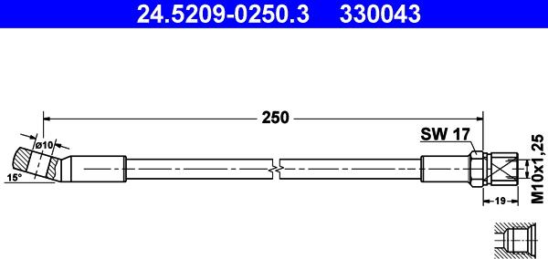 ATE 24.5209-0250.3 - Тормозной шланг unicars.by