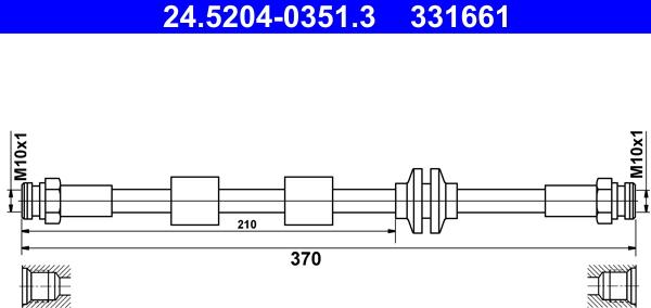 ATE 24.5204-0351.3 - Тормозной шланг unicars.by