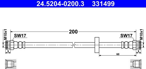 ATE 24.5204-0200.3 - Тормозной шланг unicars.by