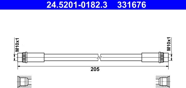 ATE 24.5201-0182.3 - Тормозной шланг unicars.by