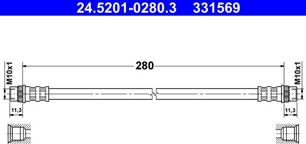 ATE 24.5201-0280.3 - Тормозной шланг unicars.by