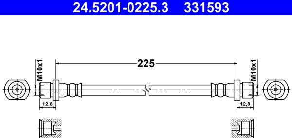 ATE 24.5201-0225.3 - Тормозной шланг unicars.by