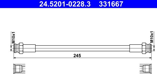 ATE 24.5201-0228.3 - Тормозной шланг unicars.by