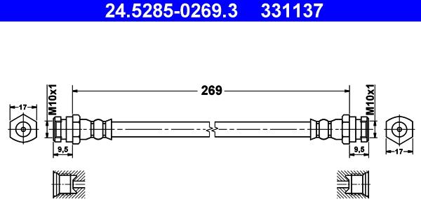 ATE 24.5285-0269.3 - Тормозной шланг unicars.by