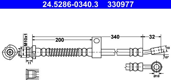 ATE 24.5286-0340.3 - Тормозной шланг unicars.by