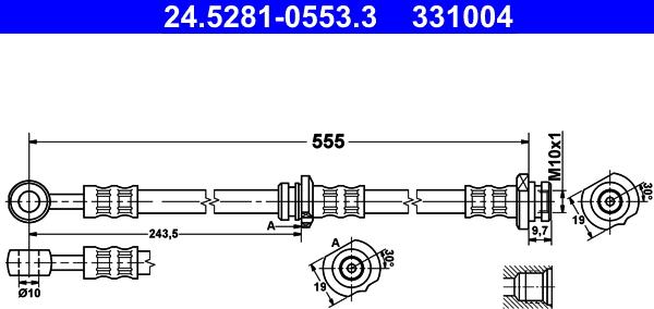 ATE 24.5281-0553.3 - Тормозной шланг unicars.by