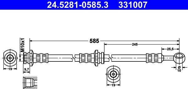 ATE 24.5281-0585.3 - Тормозной шланг unicars.by