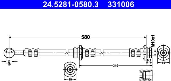 ATE 24.5281-0580.3 - Тормозной шланг unicars.by