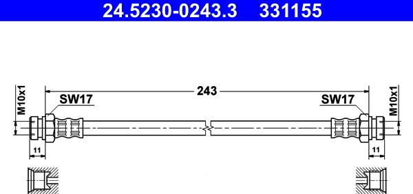 ATE 24.5230-0243.3 - Тормозной шланг unicars.by