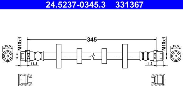 ATE 24.5237-0345.3 - Тормозной шланг unicars.by