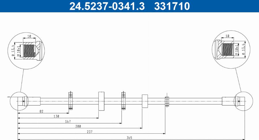 ATE 24.5237-0341.3 - Тормозной шланг unicars.by