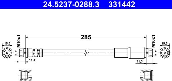 ATE 24.5237-0288.3 - Тормозной шланг unicars.by