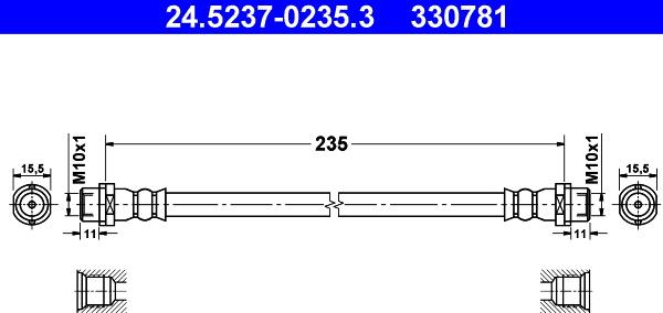 ATE 24.5237-0235.3 - Тормозной шланг unicars.by