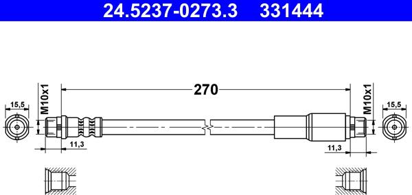 ATE 24.5237-0273.3 - Тормозной шланг unicars.by