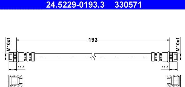 ATE 24.5229-0193.3 - Тормозной шланг unicars.by