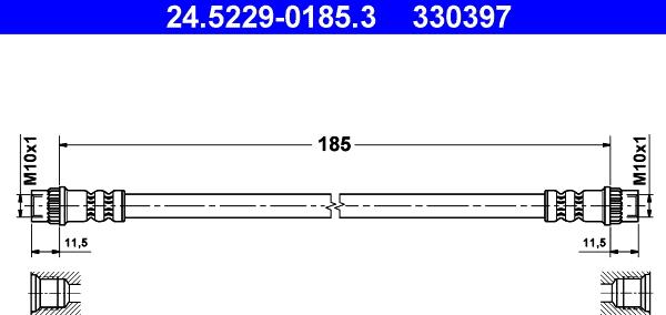 ATE 24.5229-0185.3 - Тормозной шланг unicars.by