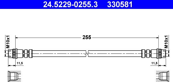 ATE 24.5229-0255.3 - Тормозной шланг unicars.by