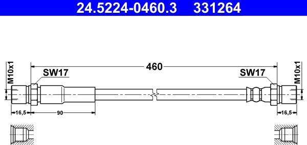 ATE 24.5224-0460.3 - Тормозной шланг unicars.by