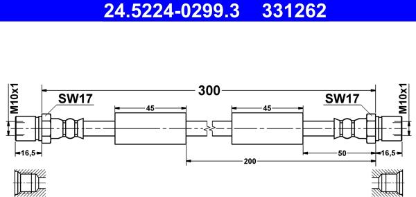 ATE 24.5224-0299.3 - Тормозной шланг unicars.by