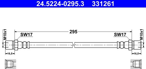 ATE 24.5224-0295.3 - Тормозной шланг unicars.by