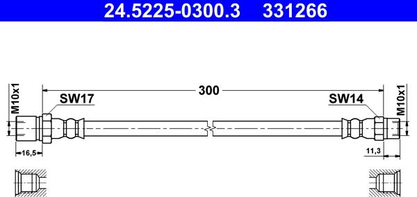 ATE 24.5225-0300.3 - Тормозной шланг unicars.by