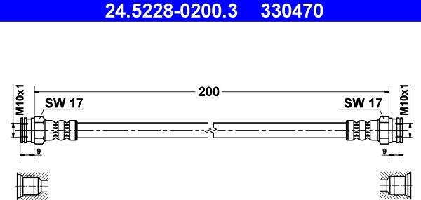 ATE 24.5228-0200.3 - Тормозной шланг unicars.by