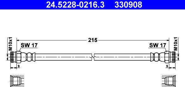 ATE 24.5228-0216.3 - Тормозной шланг unicars.by