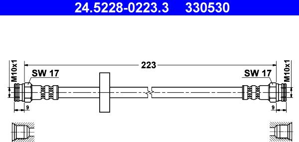 ATE 24.5228-0223.3 - Тормозной шланг unicars.by