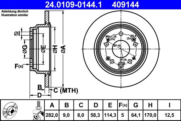 ATE 24.0109-0144.1 - Тормозной диск unicars.by