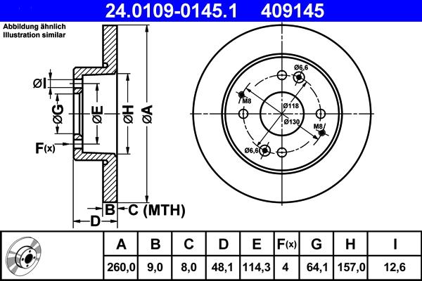 ATE 24.0109-0145.1 - Тормозной диск unicars.by